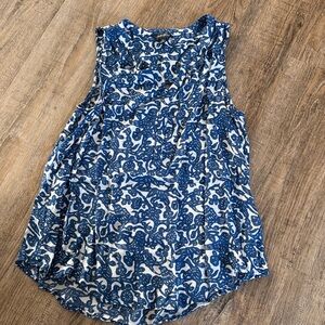 Lucky Brand Sleeveless Top in Blue and White